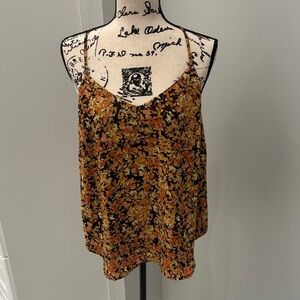 Mittoshop Black and Orange Floral Camisole